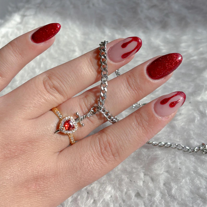 Heart and Sword Amorite Ring-Bracelet