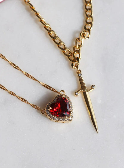 Heart and Sword Amorite Necklaces